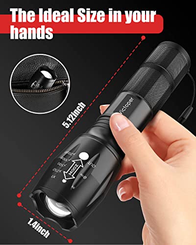 LED Flashlight 2 Pack, 2000 Lumens Waterproof Zoomable Flashlight F32857