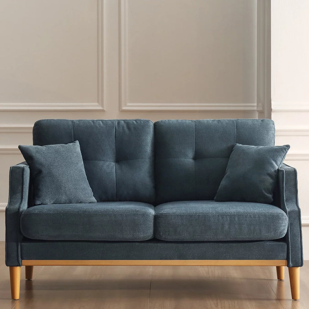 Blue Sofa with Two Pillows and USB Charge Port S74838
