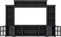 Black 104 Inch Entertainment Wall Unit with Tempered Glass Door J106076