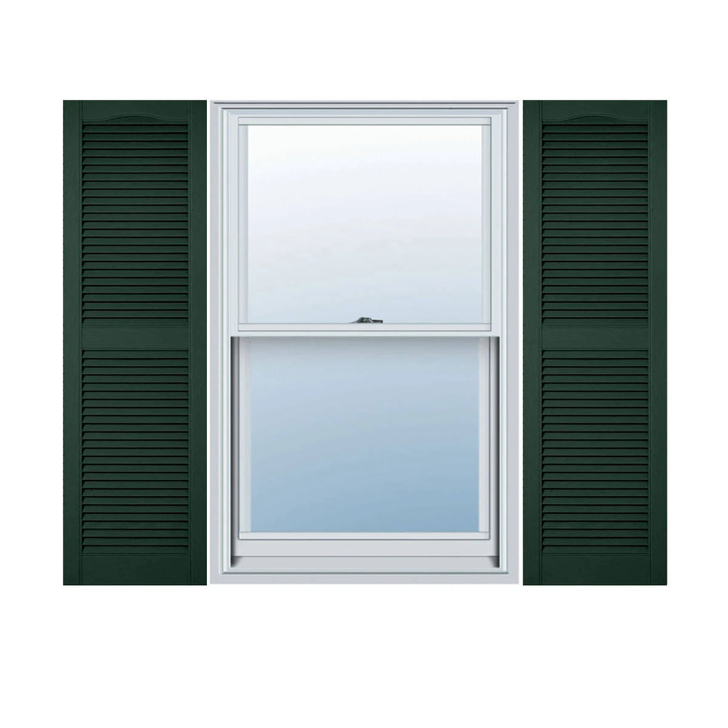 Midnight Green Vinyl Louvered Shutters Pair H1888