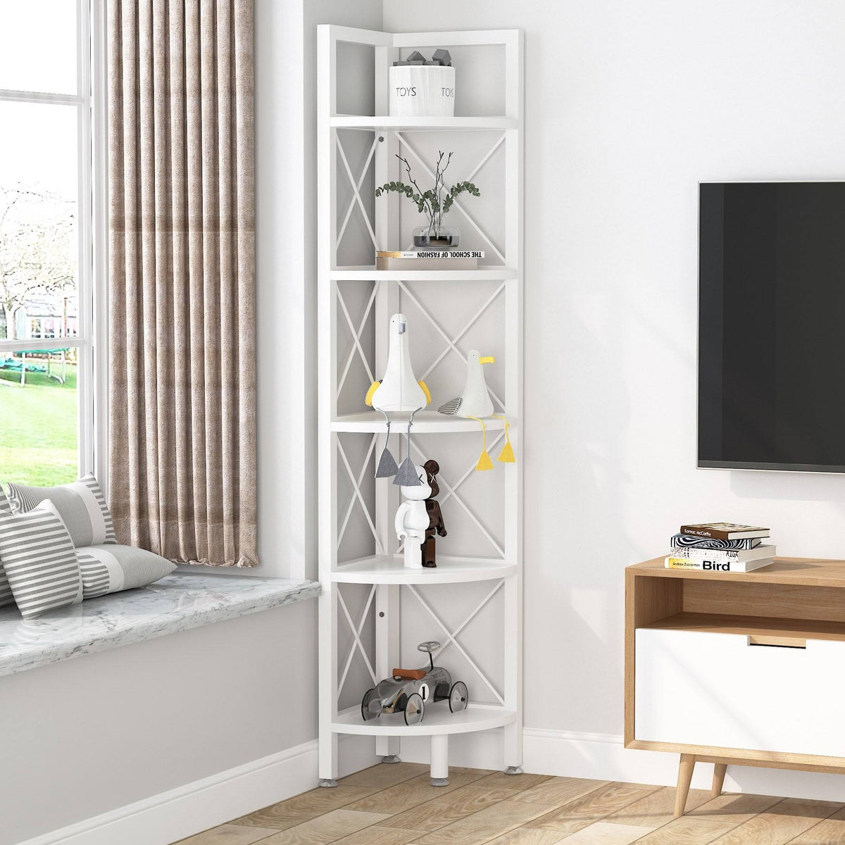 5-Tier Corner Bookshelf Black I540