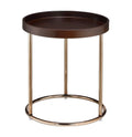 Espresso Side Table with Copper Accents X256050