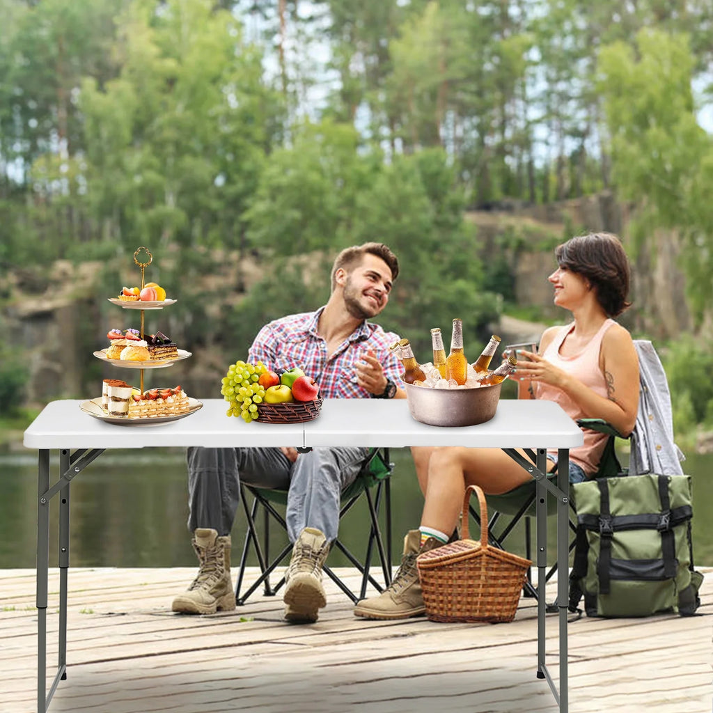 White 4 Foot Folding Table U794361