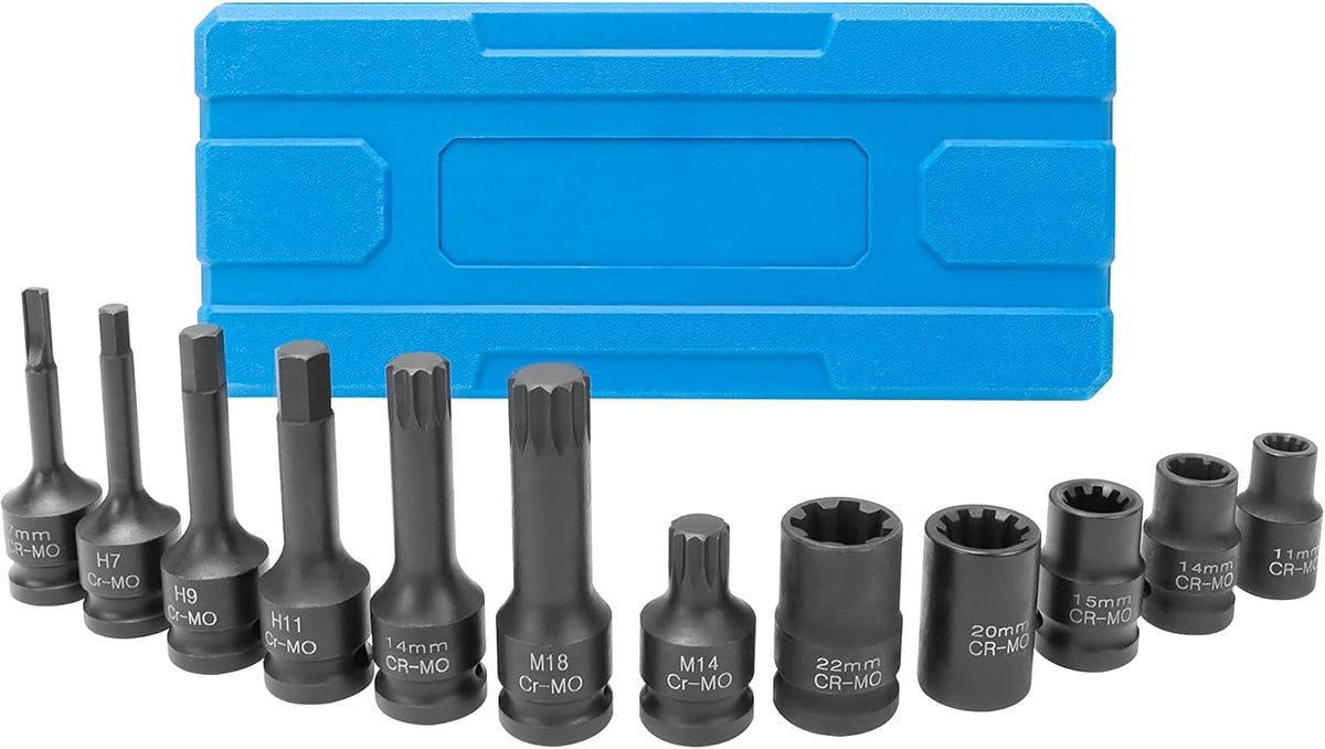 12 Pc Impact Brake Caliper Socket Set 1/2 Square Drive T558819