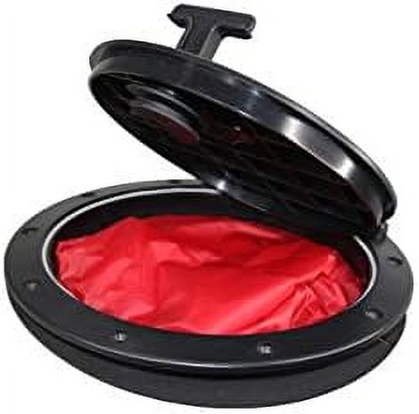 Black Plastic 6'' Waterproof Deck Plate Cover with Storage Bag Lock Design F88274