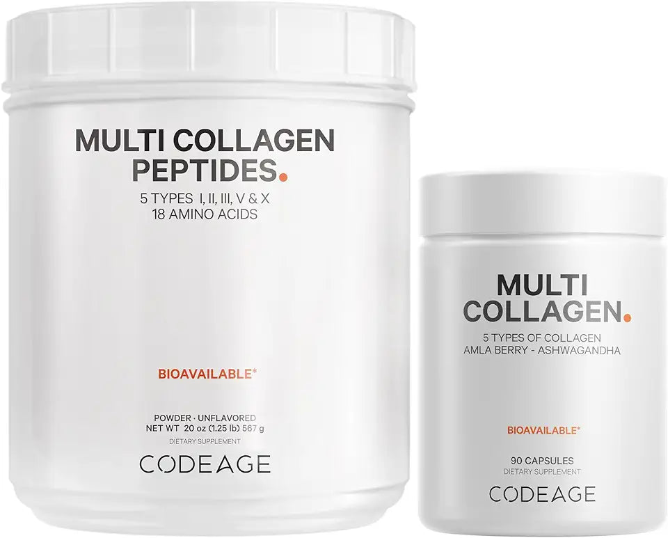 Multi Collagen Protein Capsules & Powder Bundle, 90 Count, 20 oz G8527