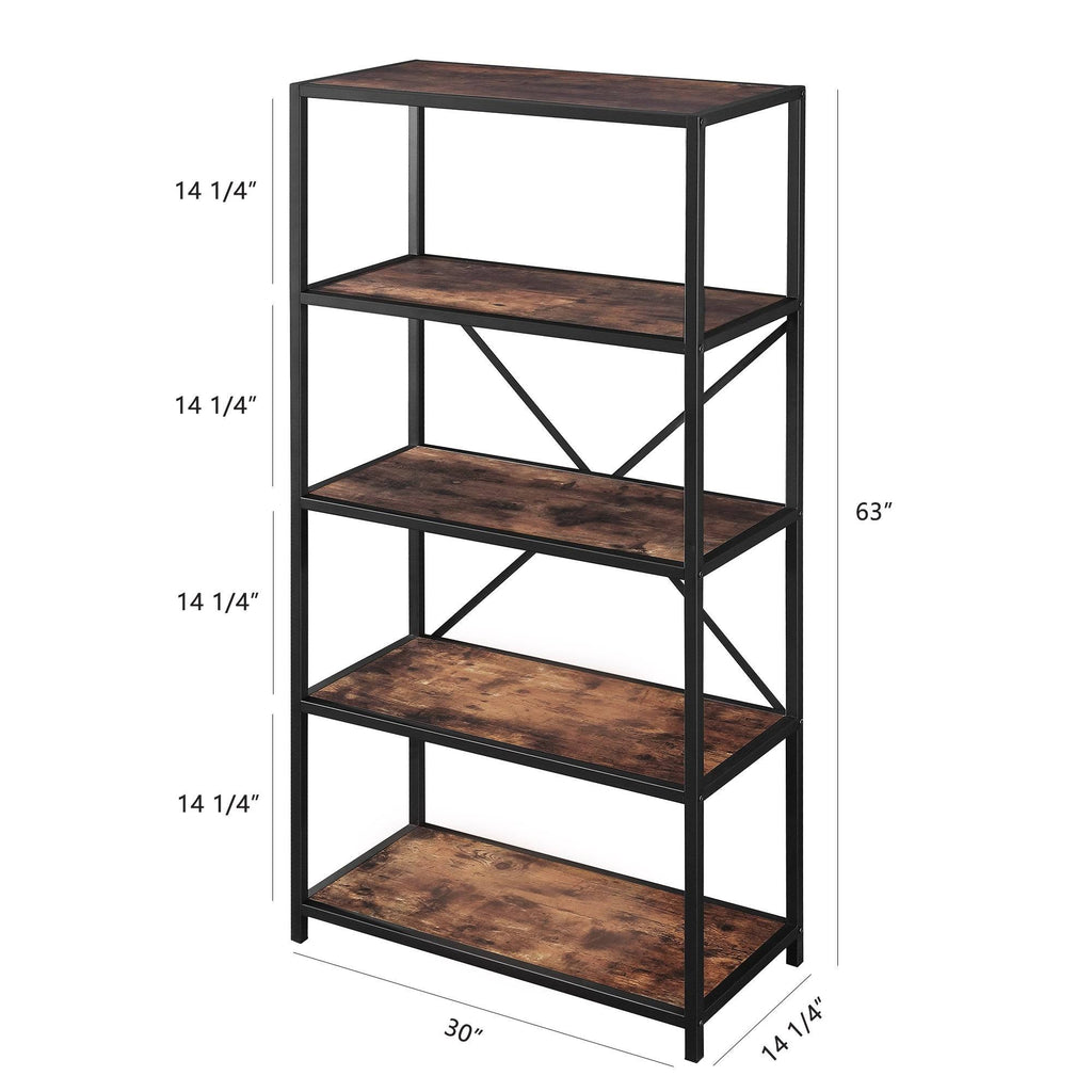 4-Tier Open Shelf Bookcase Brown O75626