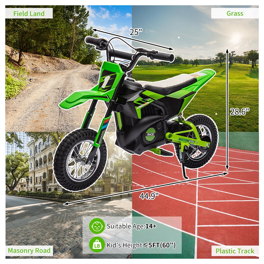 24V 250W Electric Off-Road Motorcycle Green O750395