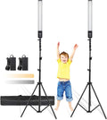 24W 2 Pack Bi-Color LED Video Light Kit with Tripod Stand S6401