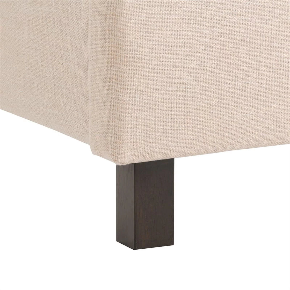 Cream Fabric Tufted Wingback Queen Bed with Slats I836487