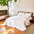 White Lightweight Eucalyptus Lyocell Comforter with Corner Tabs (Twin/Twin XL) L717544