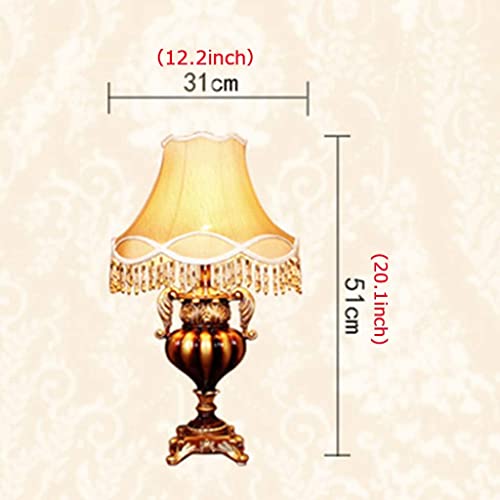Gold Table Lamp Silk Fabric Resin Lamp Body H1858