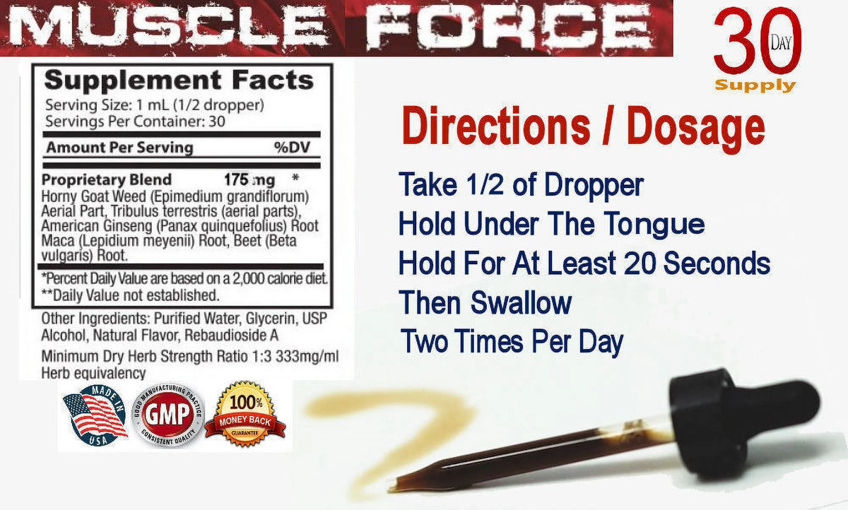 Muscle Force Max Strength & Endurance Drops 175mg Q581390