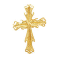 14k Gold Plated Cross Pendant with 24" Figaro Chain Necklace Set A4144