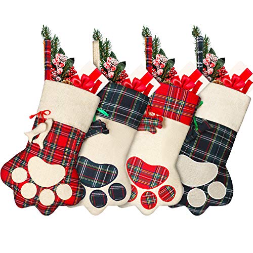 16 Inch Plaid Pet Christmas Stockings K731286