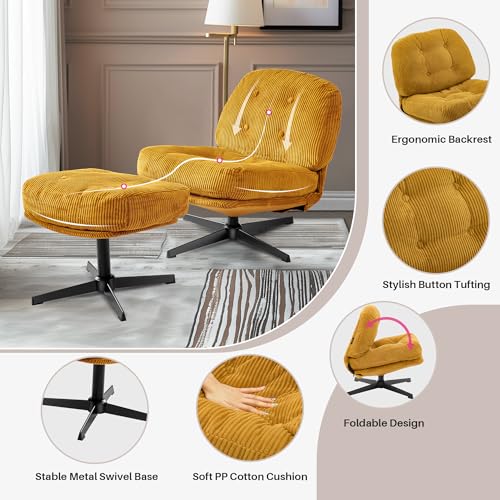 Swivel Accent Chair with Ottoman Z193