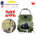5 Gallon Solar Heated Camping Shower Bag with Removable Hose, Green PVC I80285