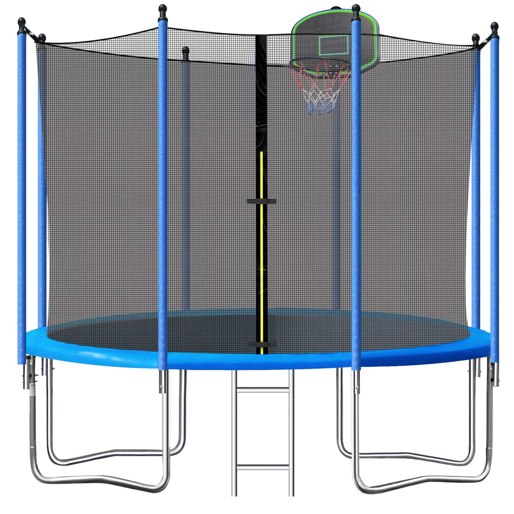 10ft Trampoline with Basketball Hoop and Enclosure Net M762249
