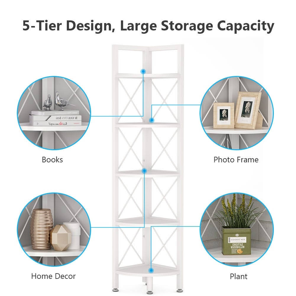 5-Tier Corner Bookshelf Black I540