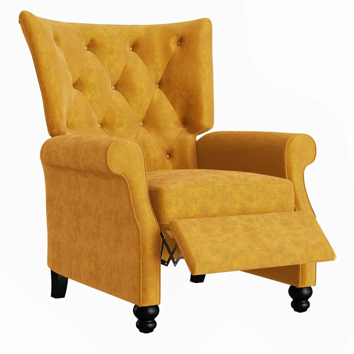 Navy Blue Velvet Push Back Recliner H3961