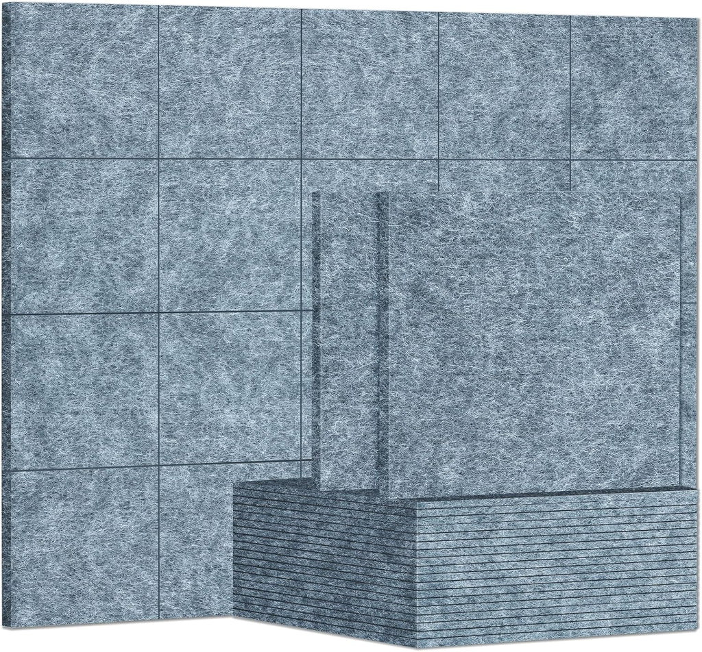 12 x 12 x 0.3 Inches Pack of 20 Sound Absorbing Panels Gray F26890