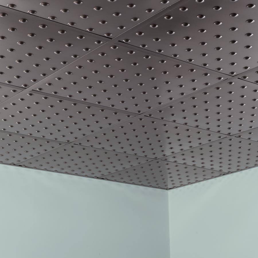Dome Brushed Nickel Ceiling Tile 5 Pack I627539