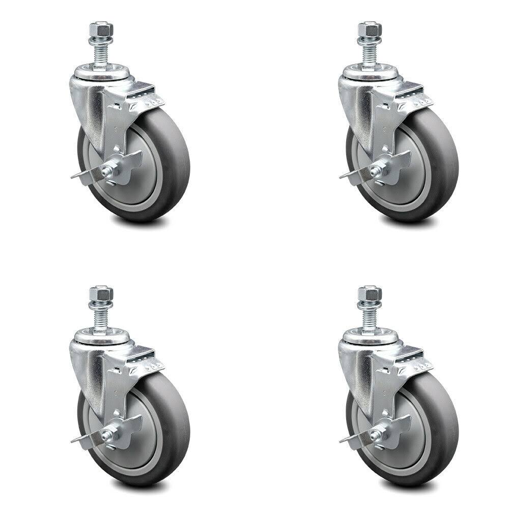 5 inch Thermoplastic Rubber Swivel Caster Set with Brake A17252