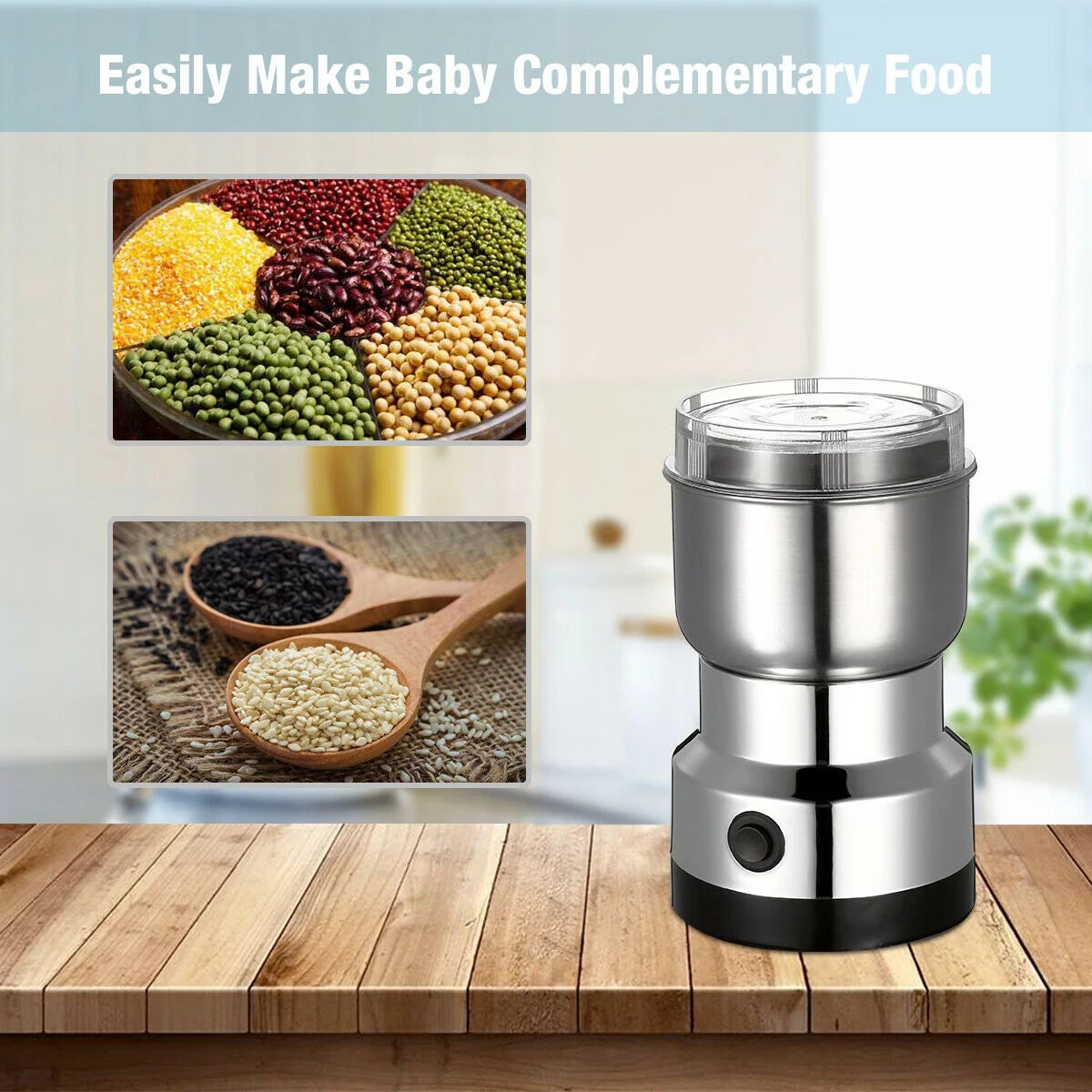 Stainless Steel Electric Coffee Bean Grinder Q7592
