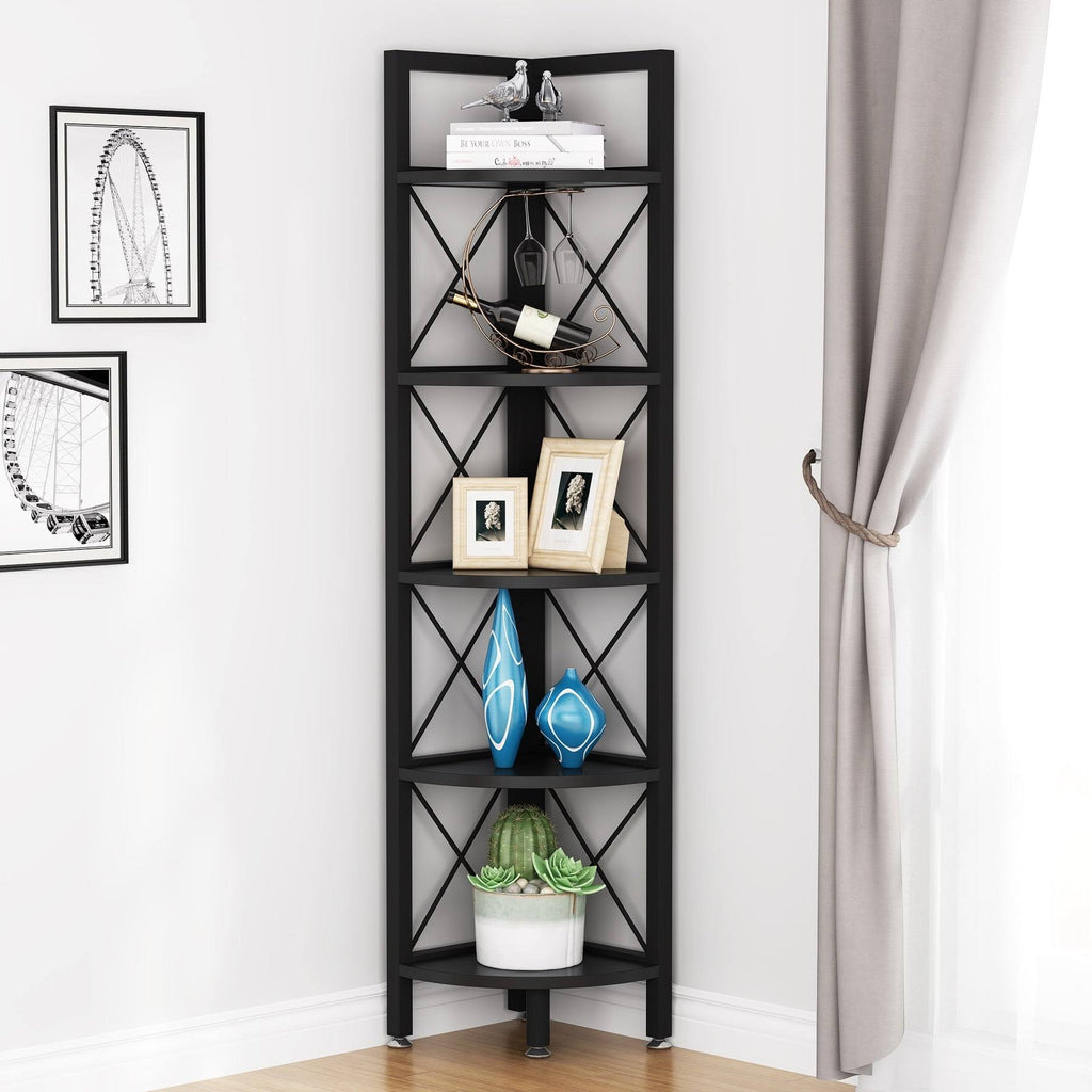 5-Tier Corner Bookshelf Black I540