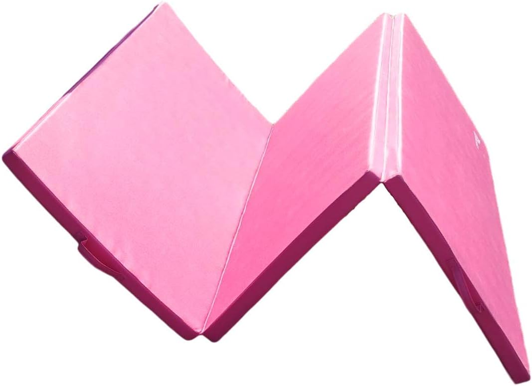 Extra Thick High Density Anti-Tear Gymnastics Gym Folding Exercise Mats (Pink) Z14323