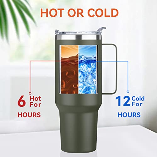 40 oz Stainless Steel Vacuum Insulated Tumbler with Handle (Black, 1) J99561