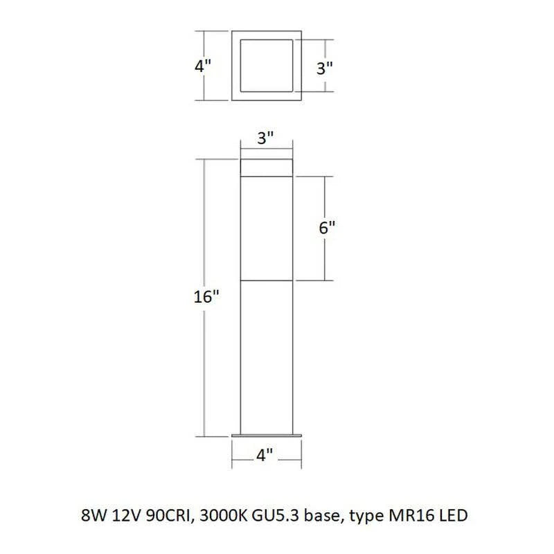 Textured Gray LED Bollard Q6639