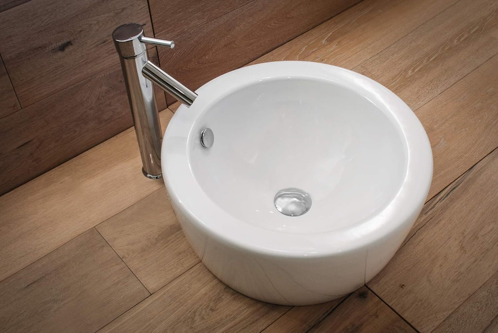 18 Inch Round Ceramic Vessel Sink with Overflow P908