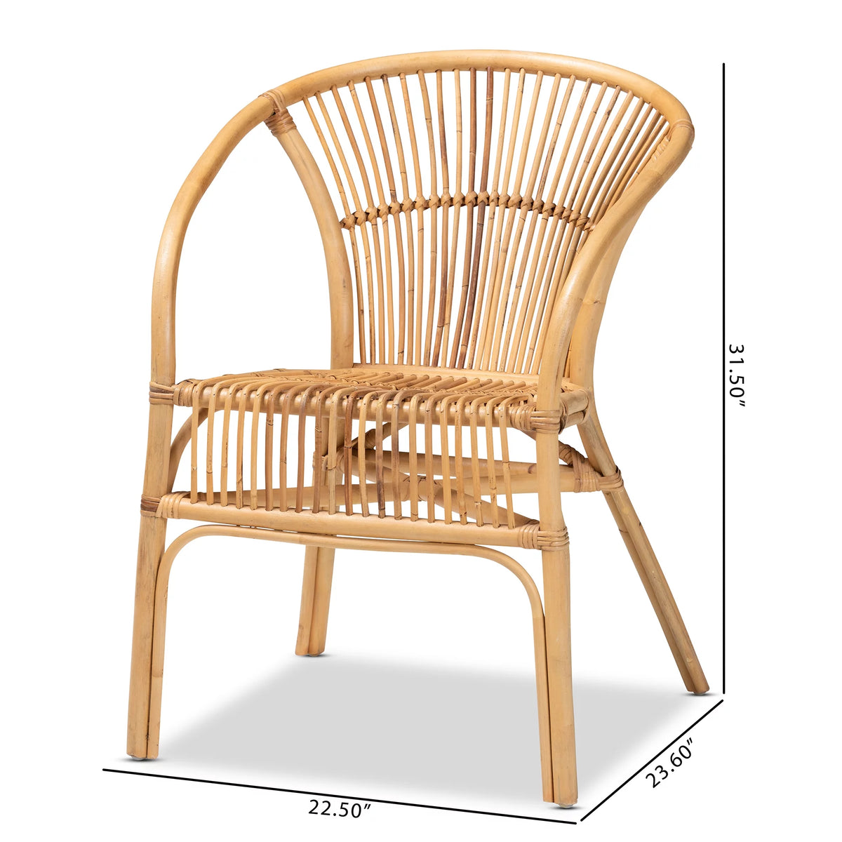 Natural Brown Rattan Dining Chair W684038