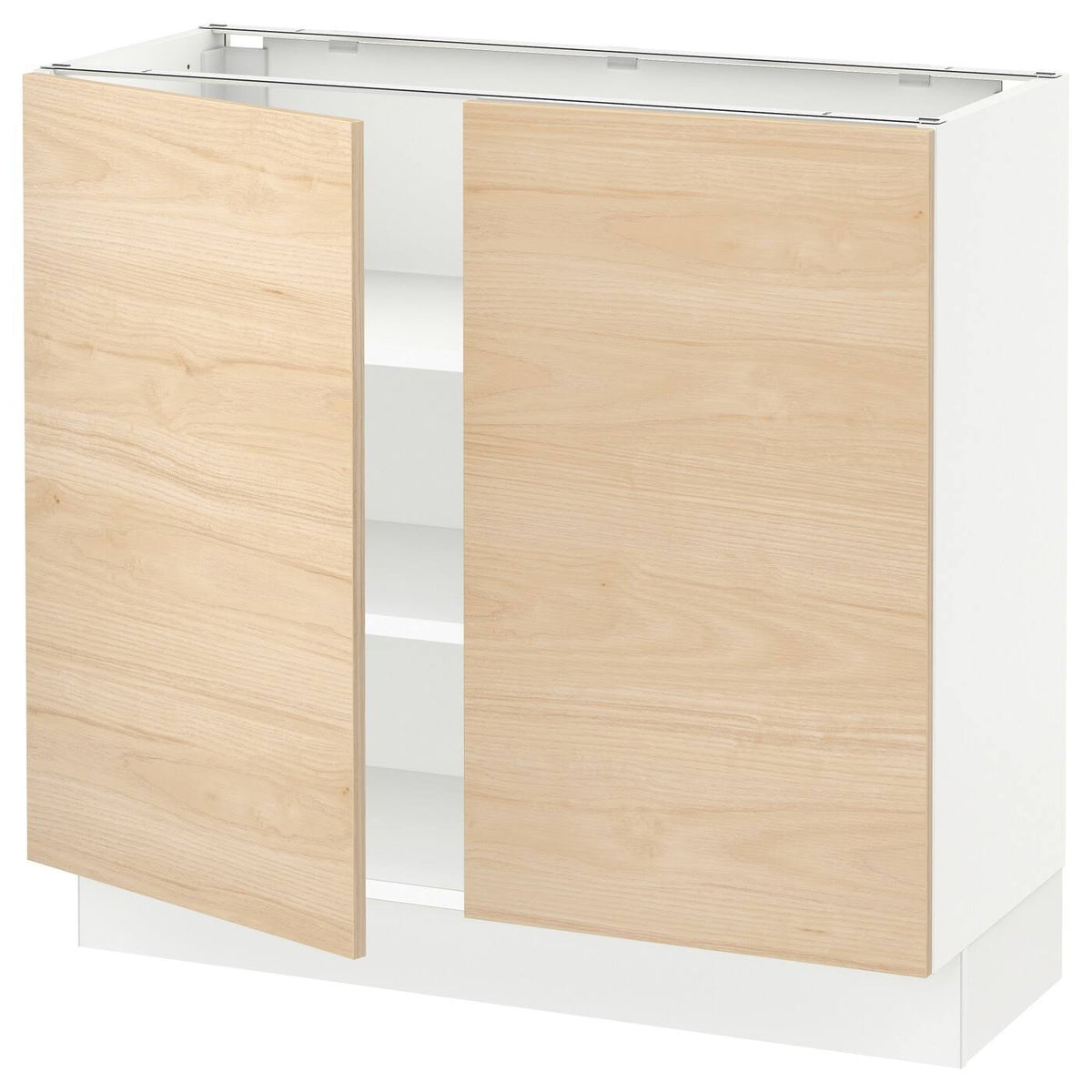 White Base Cabinet with Shelves and 2 Doors J3966