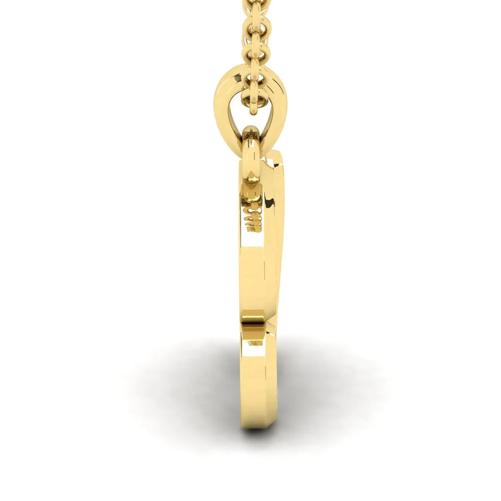 14 Karat Yellow Gold Initial Necklace with 18 Inch Cable Chain L32454