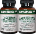 Turmeric Curcumin and Serrapeptase Capsules 2-Piece Supplement Set M842176
