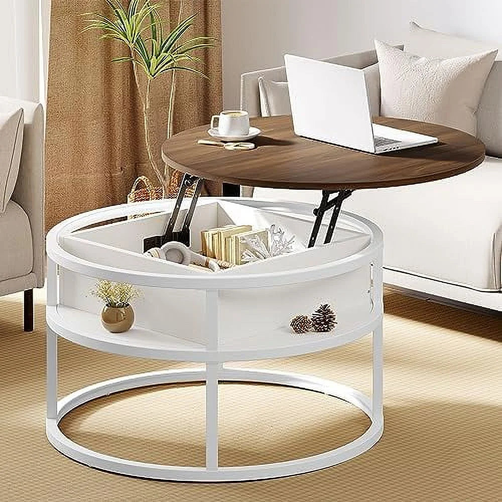 Round Lift Top Coffee Table Grey Y16456