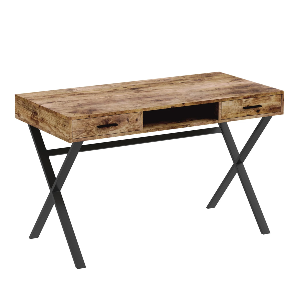 47"L 2-Drawers 1-Shelf Metal Computer Desk Q88021
