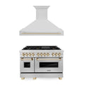 48 In. Dual Fuel Range and Range Hood in Stainless Steel W9682