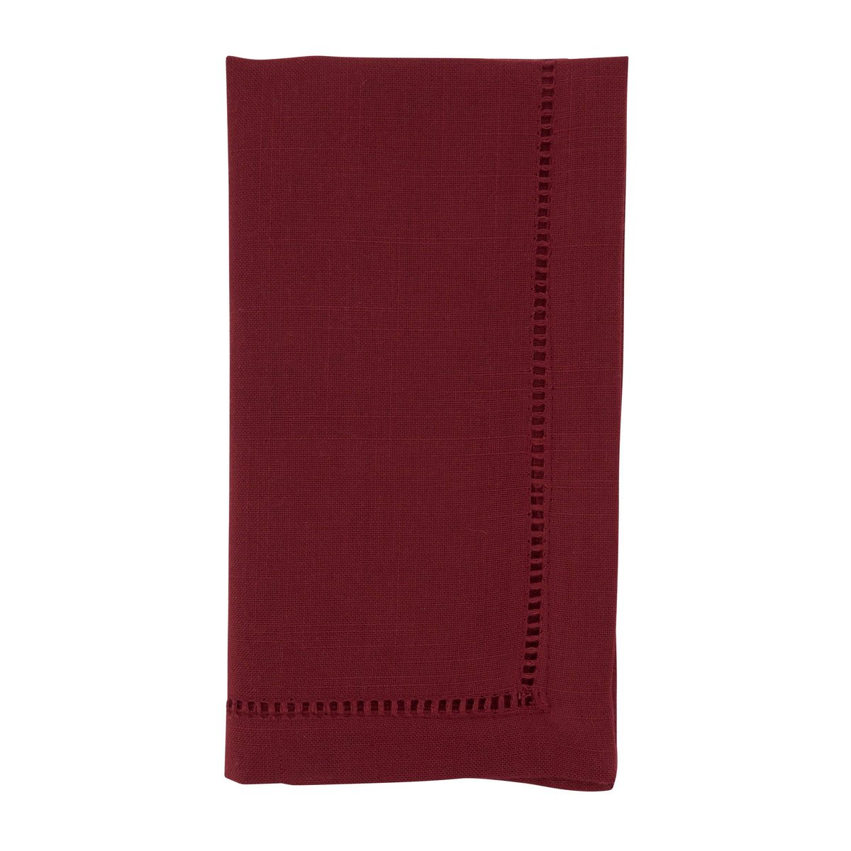 Burgundy Hemstitch Border Dinner Napkin Set of 12 Z471