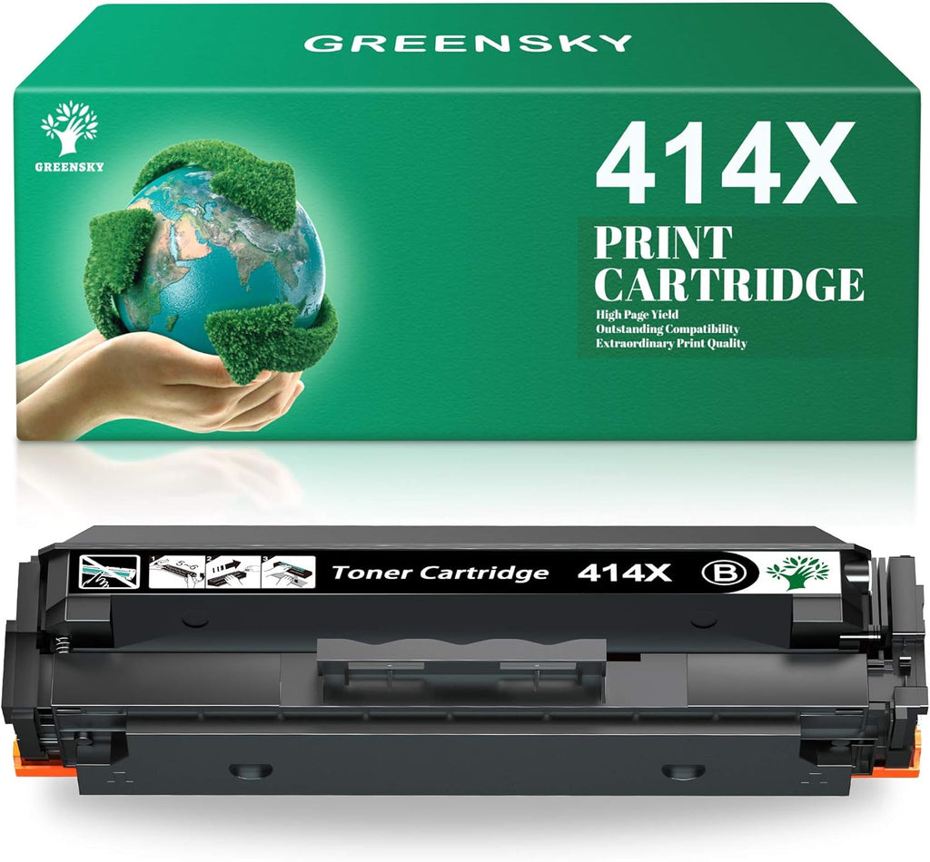 Compatible Toner Cartridge for HP 414X W2020X 414A W2020A, 1 Black, Pack of 2 P369