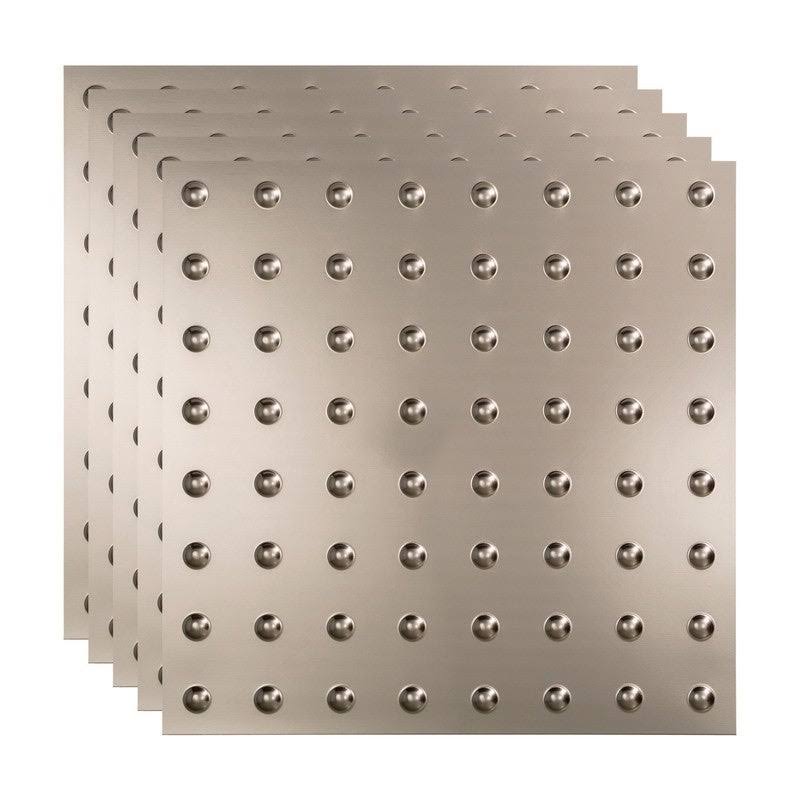 Dome Brushed Nickel Ceiling Tile 5 Pack I627539