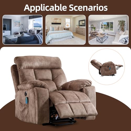 Camel Large Power Lift Recliner Chair with Massage and Heat A504