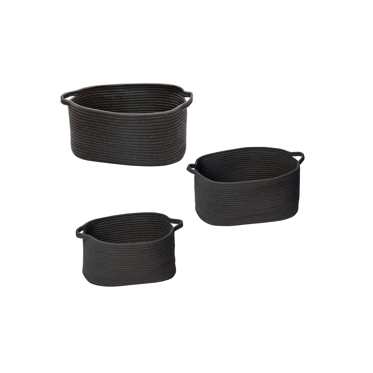 Black Cotton Coil Baskets Set of 3 V682836