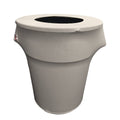 Stretch Spandex Trash Can Cover 55 Gal Round Light Gray N403