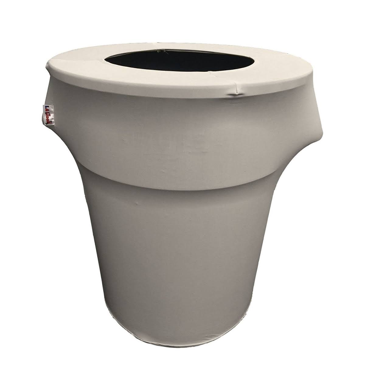 Stretch Spandex Trash Can Cover 55 Gal Round Light Gray N403