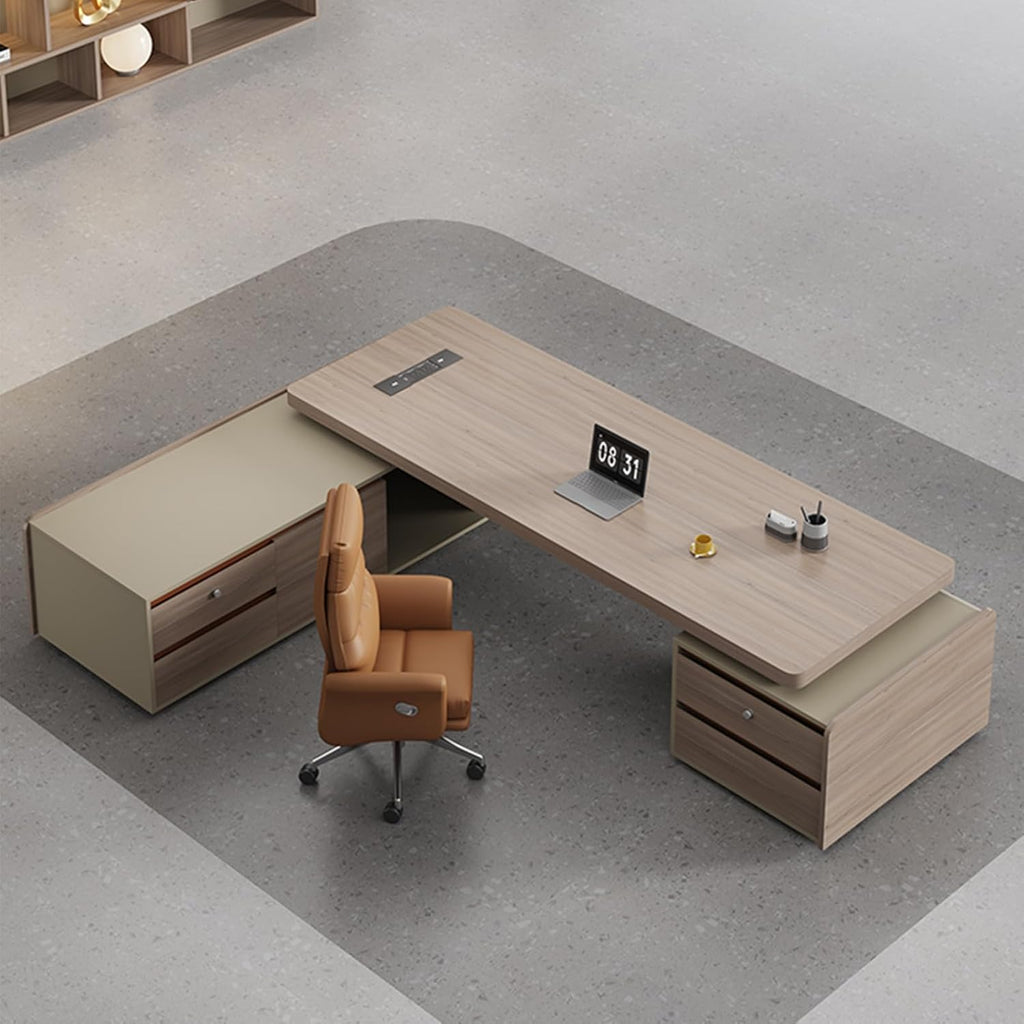 Large Executive Desk with Storage Cabinets O672965