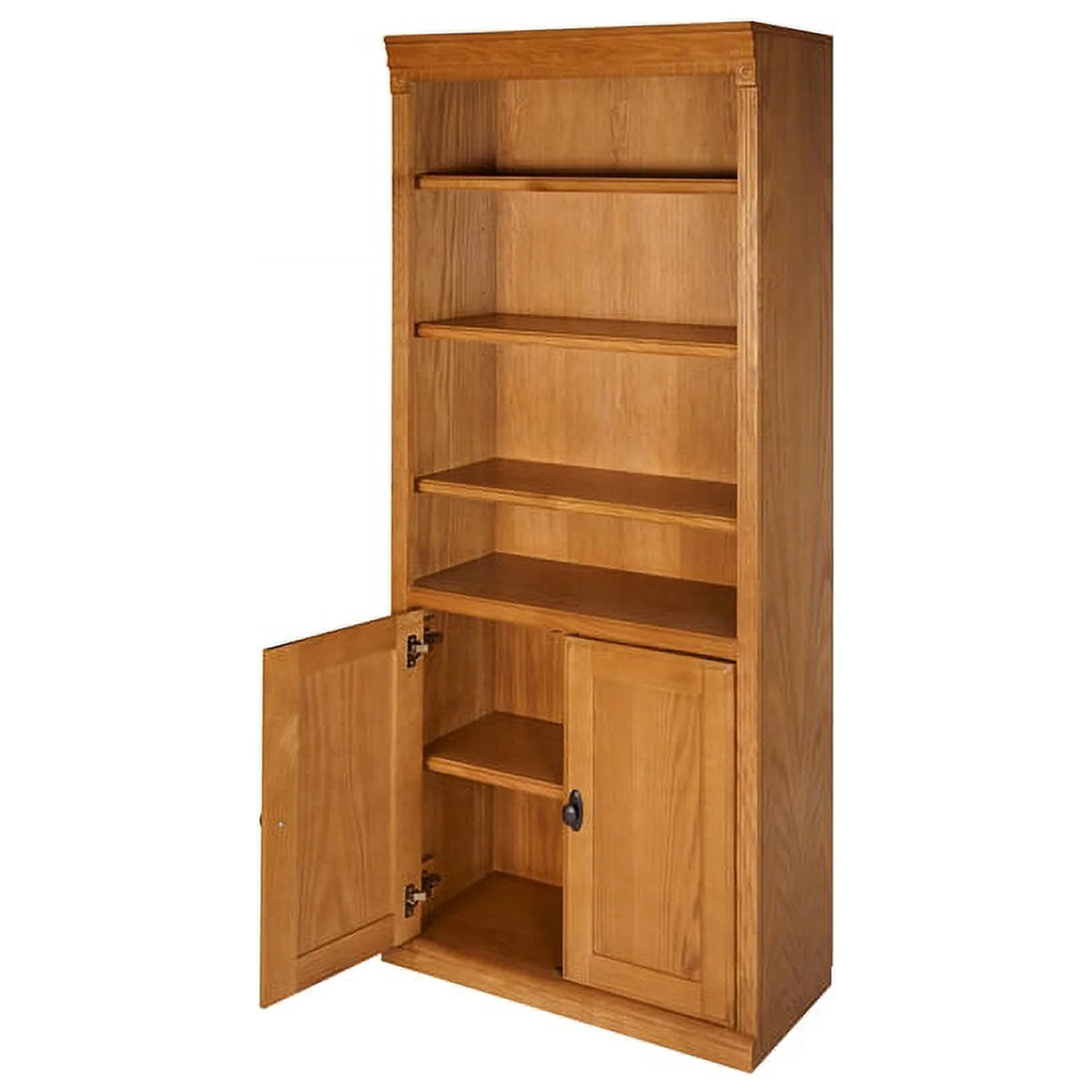 Brown Wood Bookcase with Lower Doors F913547