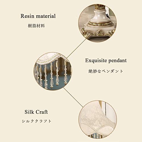 Gold Table Lamp Silk Fabric Resin Lamp Body H1858
